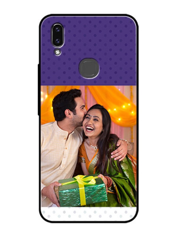 Custom Vivo V9 Pro Personalized Glass Phone Case  - Violet Pattern Design