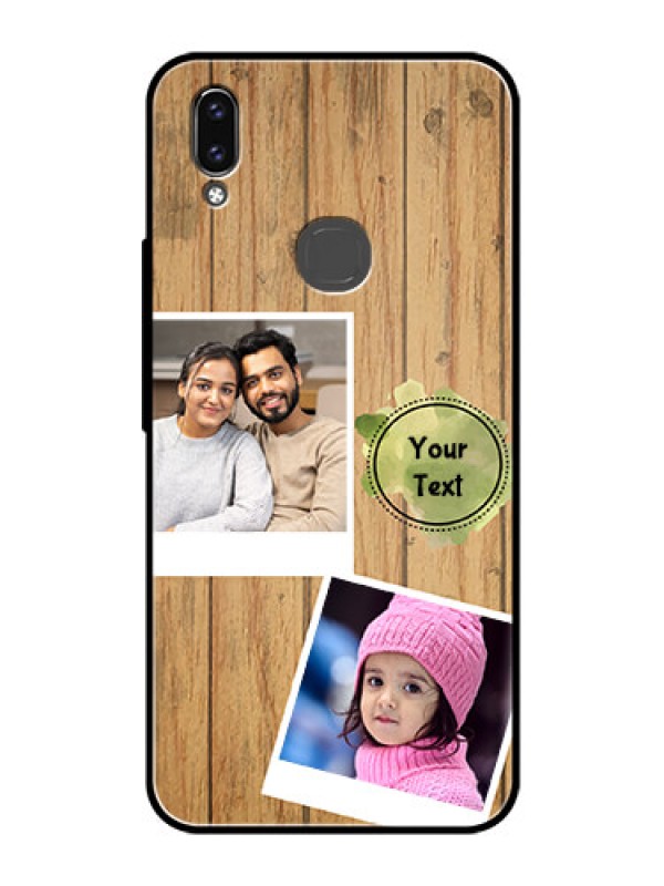 Custom Vivo V9 Pro Custom Glass Phone Case  - Wooden Texture Design