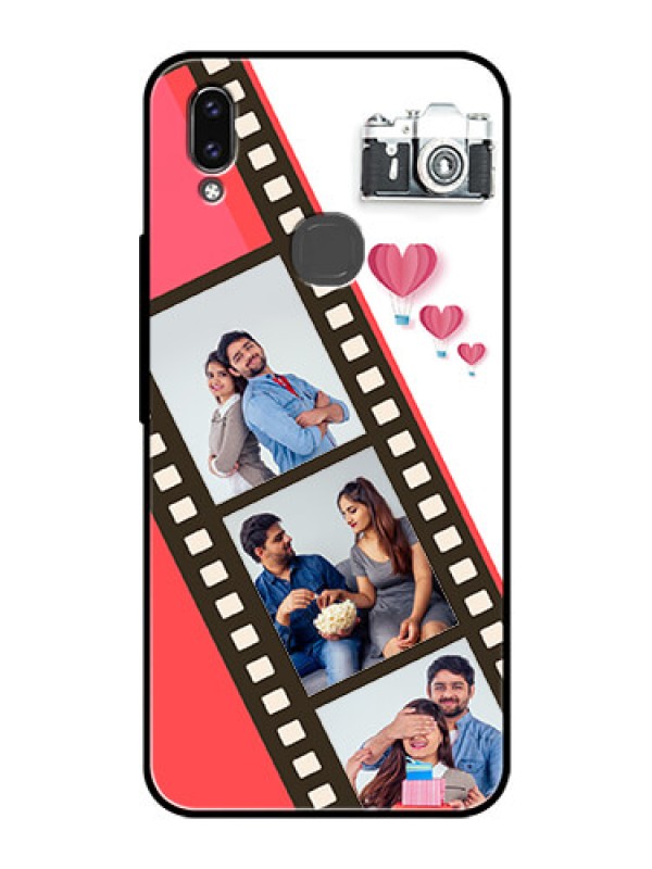 Custom Vivo V9 Pro Personalized Glass Phone Case  - 3 Image Holder with Film Reel