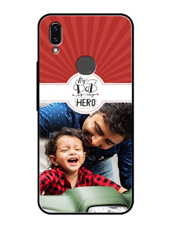 Custom Vivo V9 Pro Photo Printing on Glass Case  - My Dad Hero Design