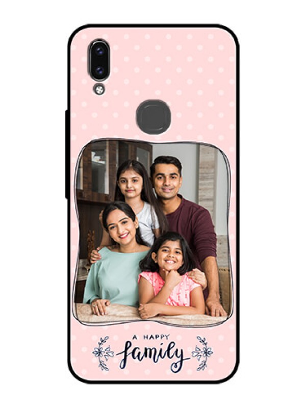 Custom Vivo V9 Pro Custom Glass Phone Case  - Family with Dots Design