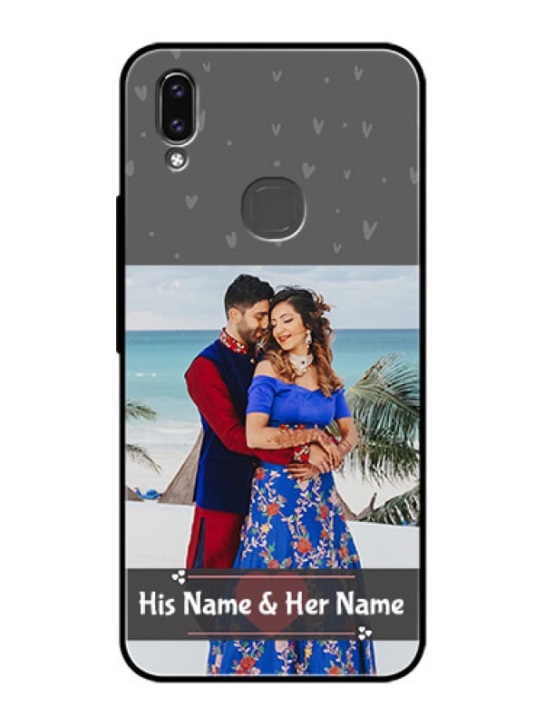 Custom Vivo V9 Pro Custom Glass Mobile Case  - Buy Love Design with Photo Online