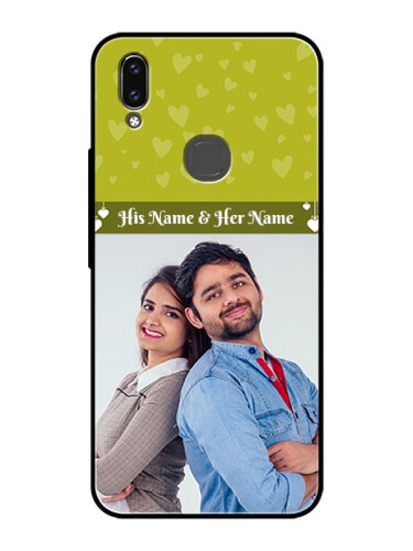 Custom Vivo V9 Pro Custom Glass Phone Case  - You & Me Heart Design