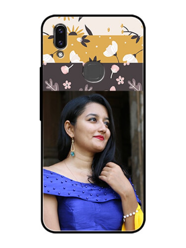 Custom Vivo V9 Pro Custom Glass Phone Case  - Stylish Floral Design