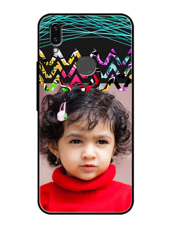 Custom Vivo V9 Pro Personalized Glass Phone Case  - Neon Abstract Design