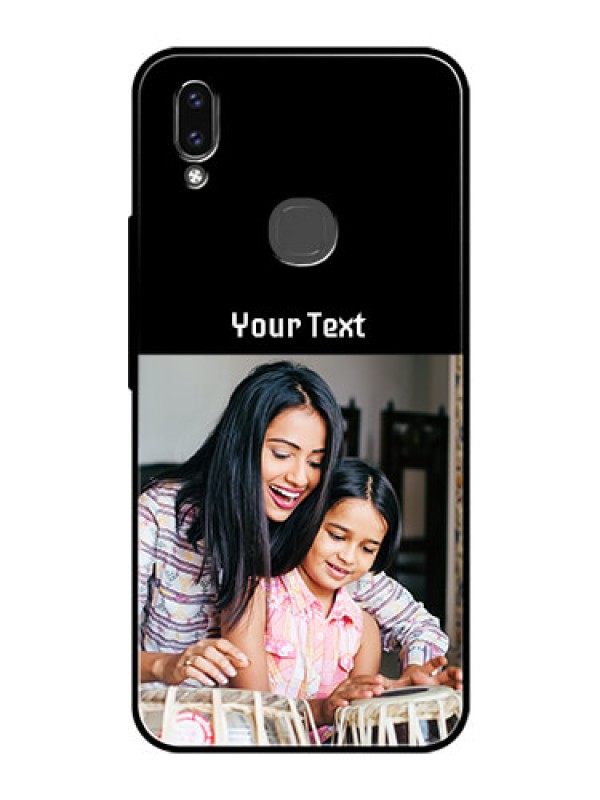 Custom Vivo V9 Pro Photo with Name on Glass Phone Case