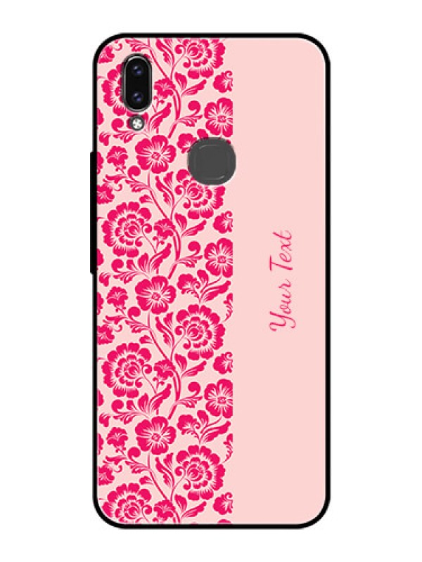 Custom Vivo V9 Pro Custom Glass Phone Case - Attractive Floral Pattern Design