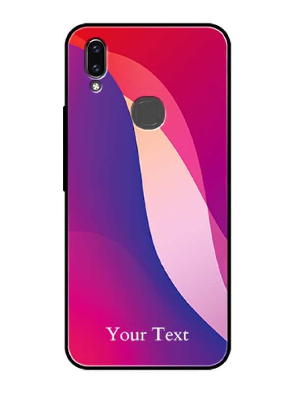 Custom Vivo V9 Pro Personalized Glass Phone Case - Digital abstract Overlap Design