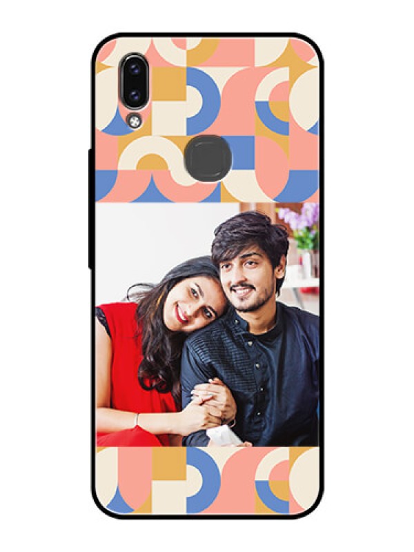 Custom Vivo V9 Pro Photo Printing on Glass Case - Semi-circle Maze Pattern Design