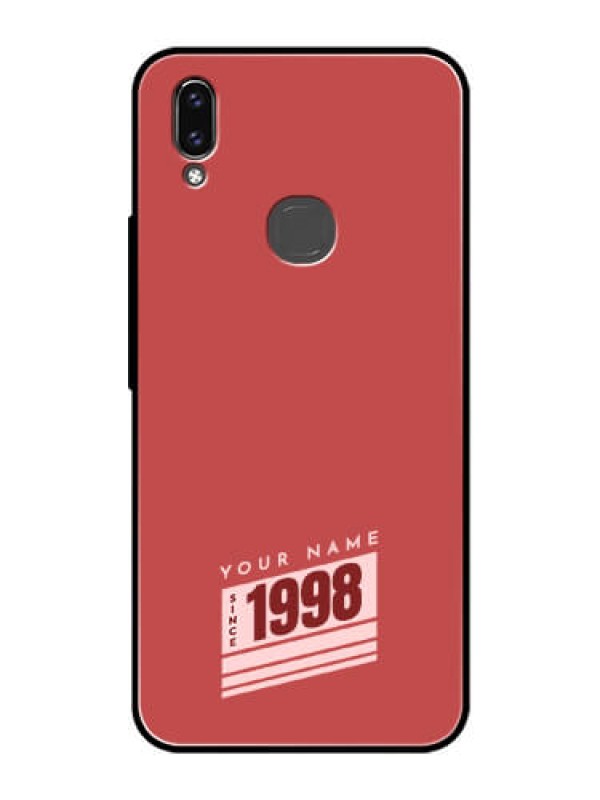 Custom Vivo V9 Pro Custom Glass Phone Case - Red custom year of birth Design
