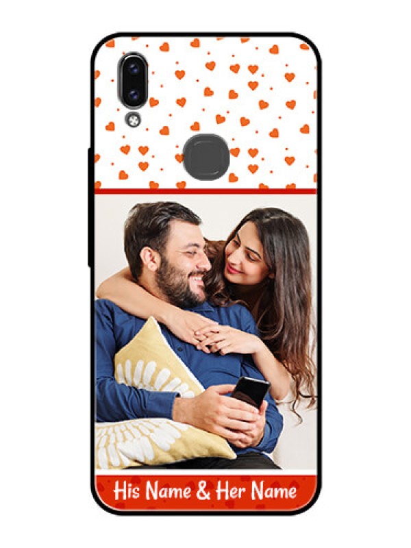 Custom Vivo V9 Youth Custom Glass Phone Case  - Orange Love Symbol Design