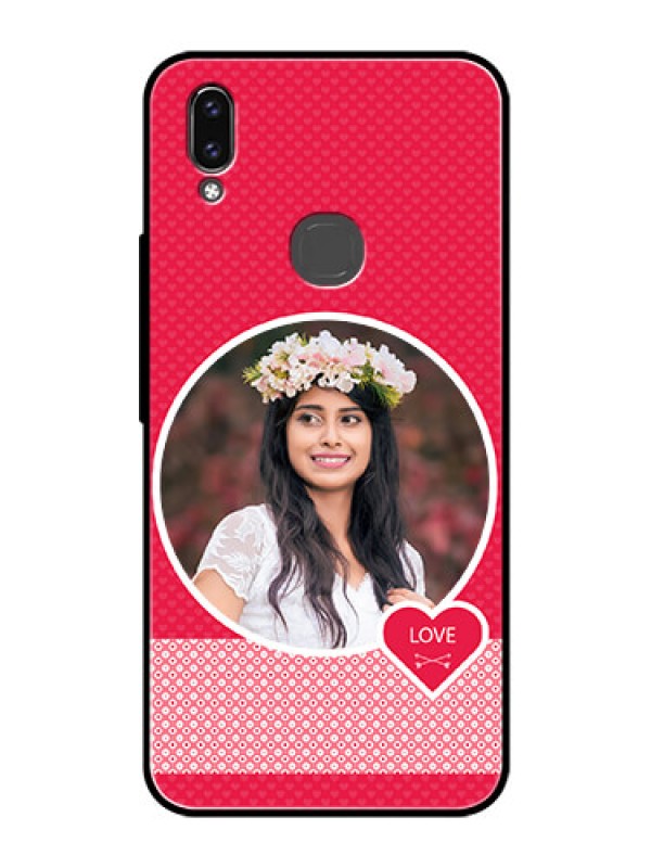 Custom Vivo V9 Youth Personalised Glass Phone Case  - Pink Pattern Design