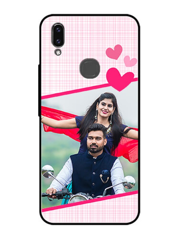 Custom Vivo V9 Youth Custom Glass Phone Case  - Love Shape Heart Design