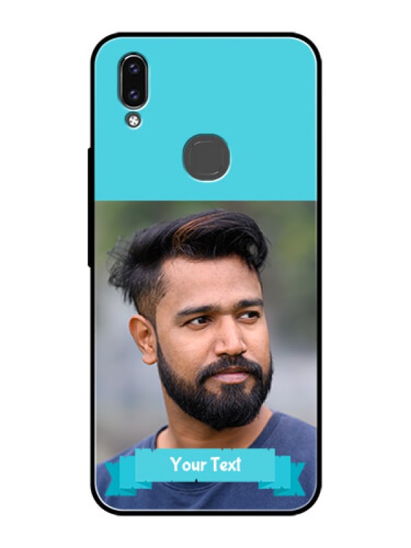 Custom Vivo V9 Youth Personalized Glass Phone Case  - Simple Blue Color Design