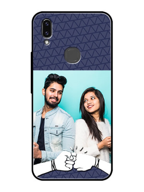 Custom Vivo V9 Youth Photo Printing on Glass Case  - with Best Friends Design  