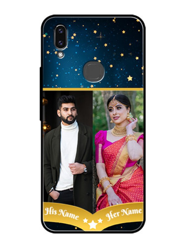 Custom Vivo V9 Youth Custom Glass Phone Case  - Galaxy Stars Backdrop Design