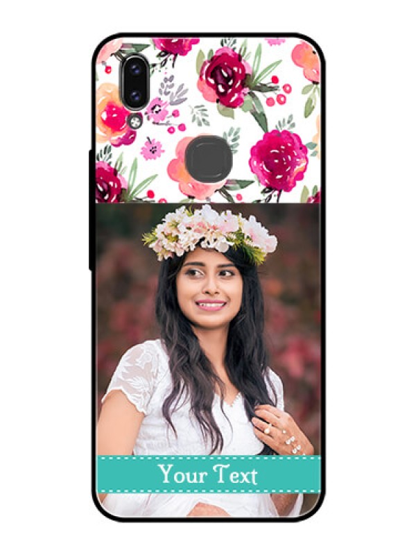 Custom Vivo V9 Youth Custom Glass Phone Case  - Watercolor Floral Design