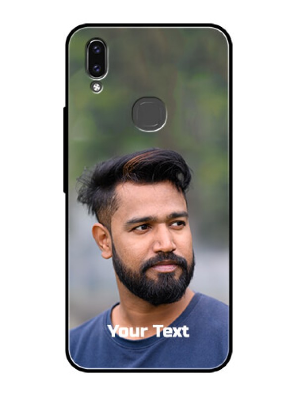 Custom Vivo V9 Youth Glass Mobile Cover: Photo with Text