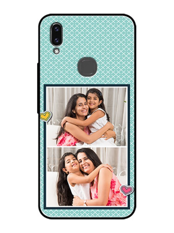 Custom Vivo V9 Custom Glass Phone Case  - 2 Image Holder with Pattern Design