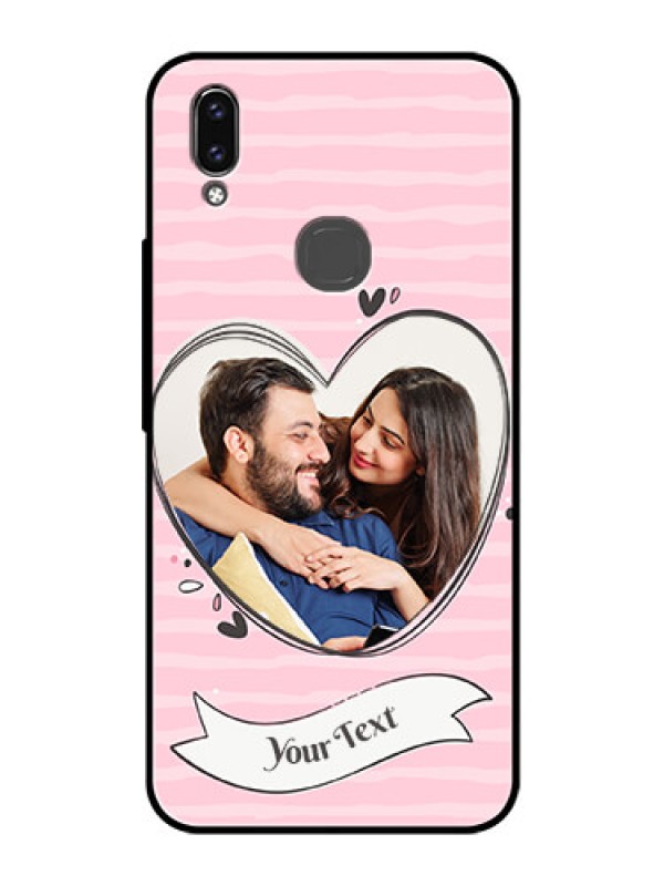 Custom Vivo V9 Custom Glass Phone Case  - Vintage Heart Design