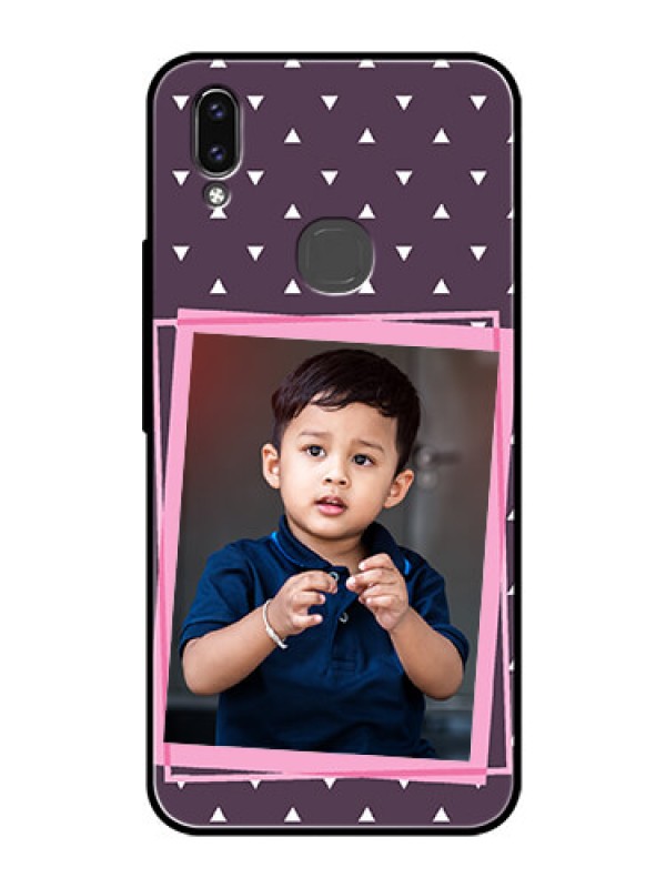 Custom Vivo V9 Custom Glass Mobile Case  - Triangle Pattern Dotted Design