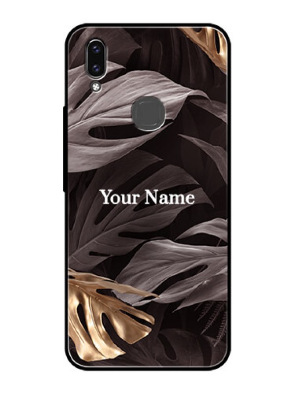Custom Vivo V9 Personalised Glass Phone Case - Wild Leaves digital paint Design