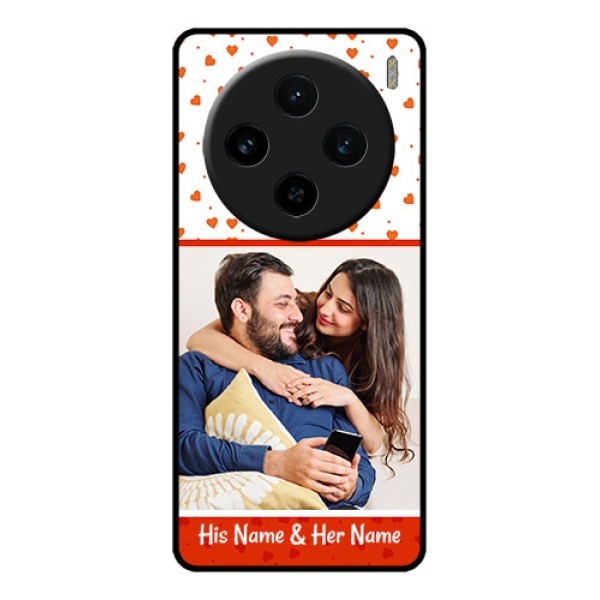 Vivo X100 5G Custom Glass Phone Case - Orange Love Symbol Design