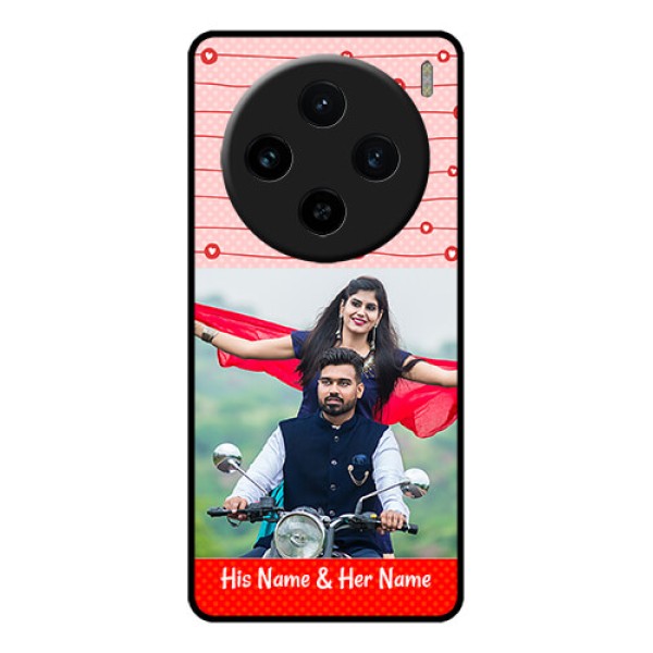 Vivo X100 5G Custom Glass Phone Case - Red Pattern Case Design