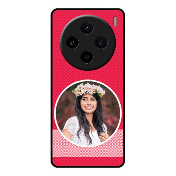 Vivo X100 5G Custom Glass Phone Case - Pink Color Pattern Design