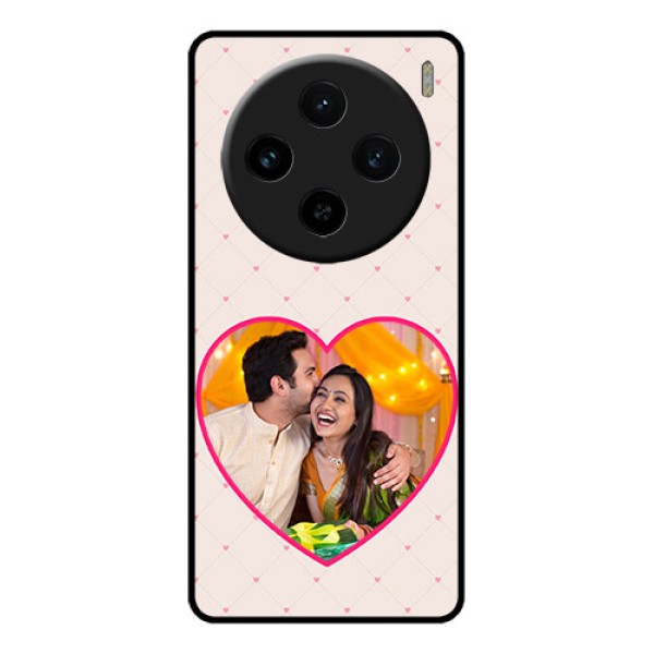 Vivo X100 5G Custom Glass Phone Case - Heart Shape Design