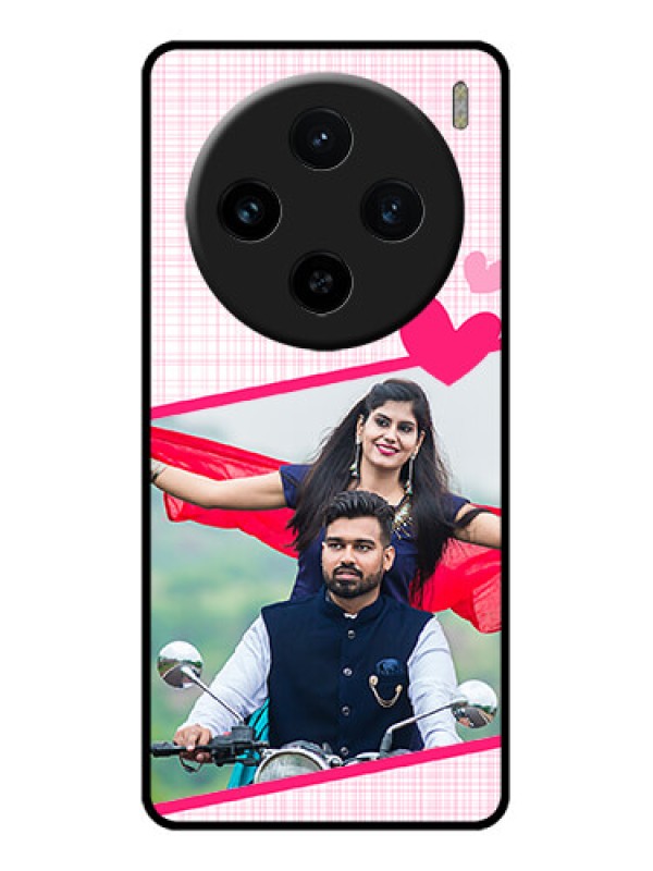 Custom Vivo X100 5G Custom Glass Phone Case - Love Shape Heart Design