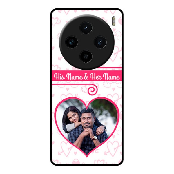 Vivo X100 5G Custom Glass Phone Case - Heart Shape Love Design