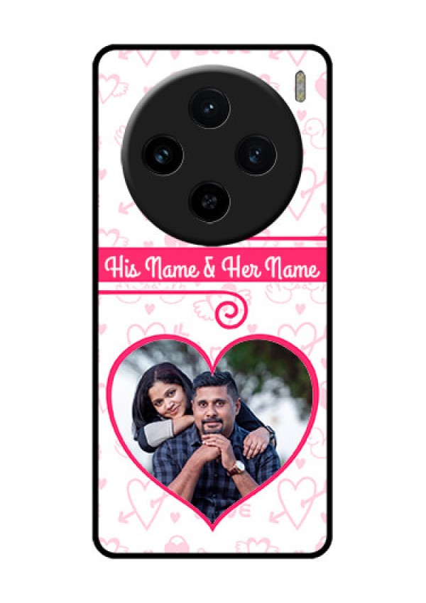 Vivo X100 5G Custom Glass Phone Case - Heart Shape Love Design
