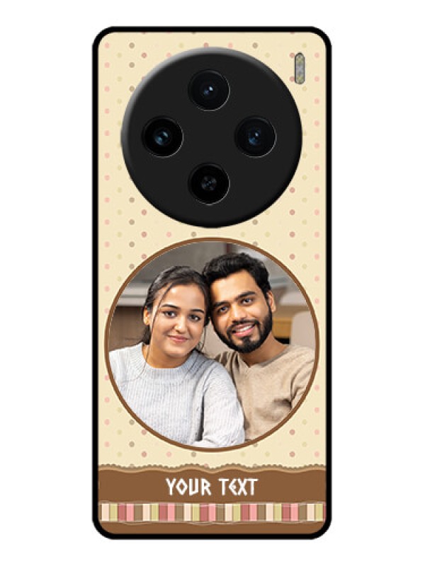 Custom Vivo X100 5G Custom Glass Phone Case - Brown Dotted Mobile Case Design