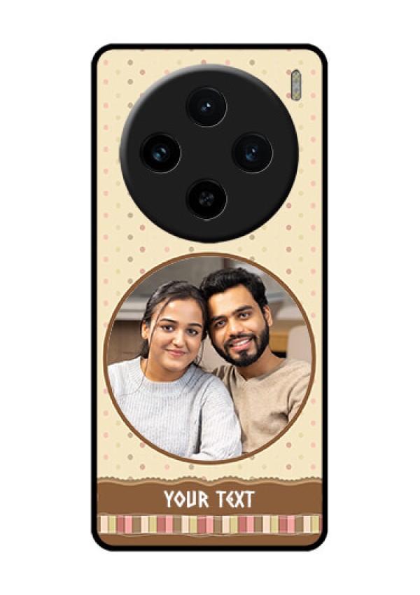 Vivo X100 5G Custom Glass Phone Case - Brown Dotted Mobile Case Design