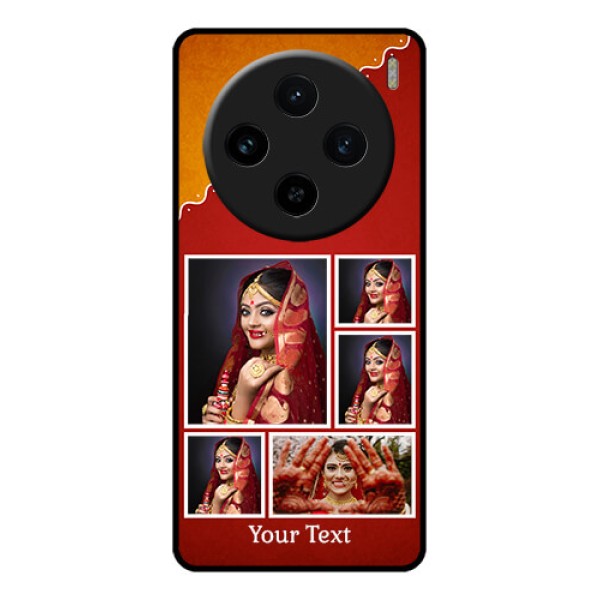 Vivo X100 5G Custom Glass Phone Case - Wedding Pic Upload Design
