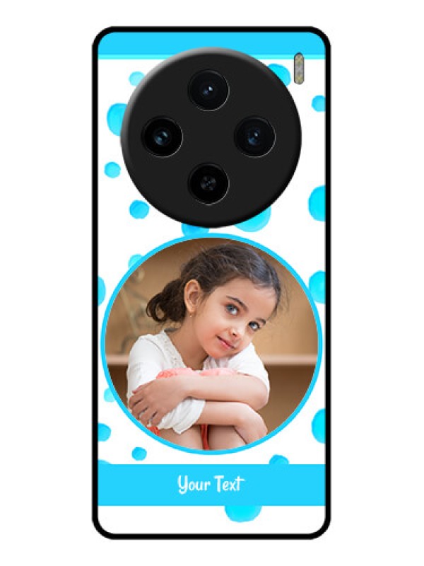 Custom Vivo X100 5G Custom Glass Phone Case - Blue Bubbles Pattern Design