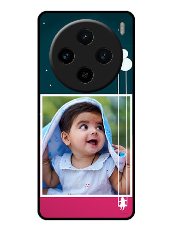 Custom Vivo X100 5G Custom Glass Phone Case - Cute Girl With Cloud Design