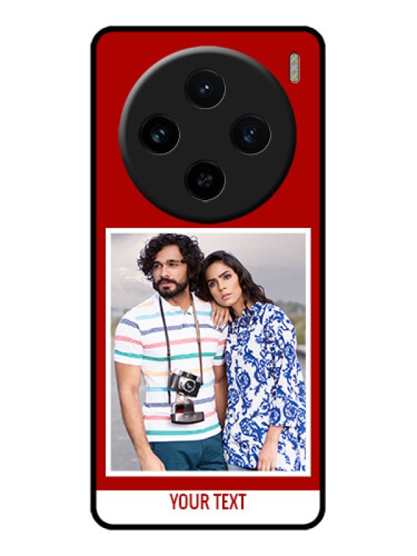 Custom Vivo X100 5G Custom Glass Phone Case - Red Color Design