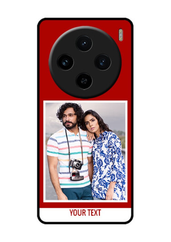Vivo X100 5G Custom Glass Phone Case - Red Color Design