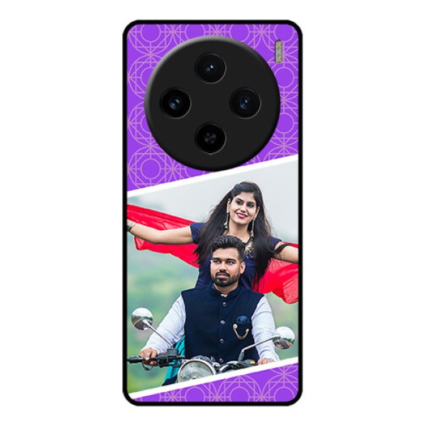 Vivo X100 5G Custom Glass Phone Case - Violet Color Pattern Design