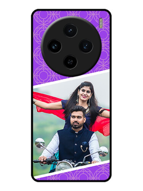 Custom Vivo X100 5G Custom Glass Phone Case - Violet Color Pattern Design