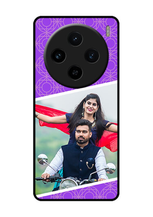 Vivo X100 5G Custom Glass Phone Case - Violet Color Pattern Design