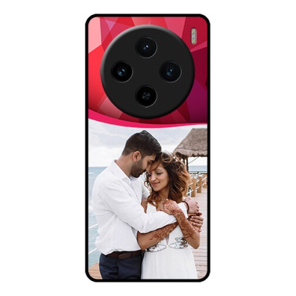 Vivo X100 5G Custom Glass Phone Case - Red Abstract Design
