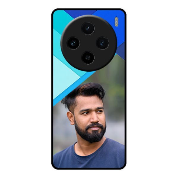 Vivo X100 5G Custom Glass Phone Case - Blue Pattern Design