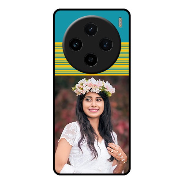 Vivo X100 5G Custom Glass Phone Case - Yellow & Blue Design