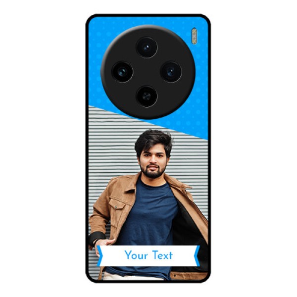 Vivo X100 5G Custom Glass Phone Case - Simple Blue Color Design