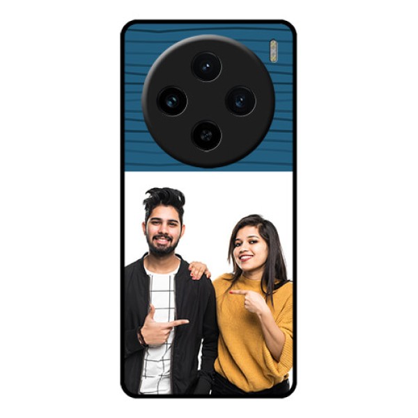 Vivo X100 5G Custom Glass Phone Case - Blue Pattern Cover Design