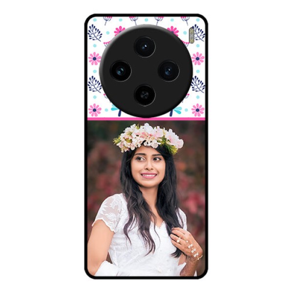 Vivo X100 5G Custom Glass Phone Case - Colorful Flower Design