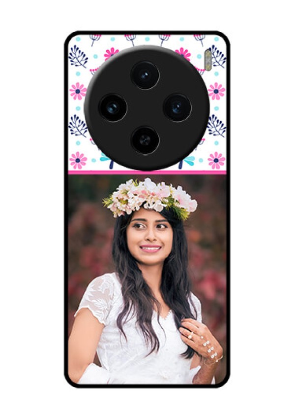 Vivo X100 5G Custom Glass Phone Case - Colorful Flower Design